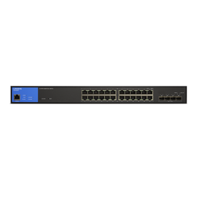 24-Port Managed Gigabit PoE+ Switch with 4 10G SFP+ Uplinks 410W TAA Compliant, , hi-res