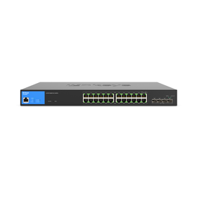 Switch manageable Linksys LGS328MPC 24 ports Gigabit PoE+ avec 4 ports 10G SFP+ Uplinks (410 W) conforme TAA, , hi-res