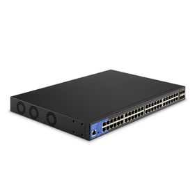 48-Port Managed Gigabit PoE+ Switch with 4 10G SFP+ Uplinks 740W TAA Compliant LGS352MPC